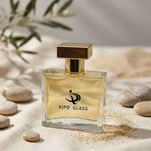 30ml Square Glass Perfume Pump Bottle with Cap and Custom Logo for Natural Fragrance