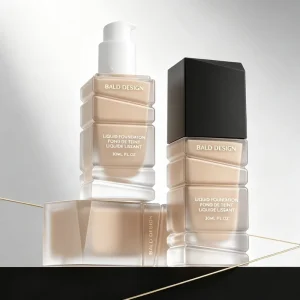 30ml Unique Special Shaped Glass Cosmetic Bottle with Lotion Pump for Skin Care Serum and Foundation New Arrival