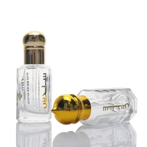 3ML 6ML 12ML Oud Empty Glass Attar Roller Bottle Essential Oil Musk Glass Roll on Arabian Perfume Oil Bottles with Glass Rods