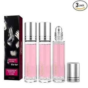 3Pcs Roll On Pheromone Perfume Women Long Lasting Attract Men Romantic Floral Scent 10ml Portable TSA Ready