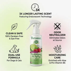 3X Long Lasting Pet Deodorizing Spray 150ml Raspberry Lime Dog Perfume Odor Neutralizer Private Label