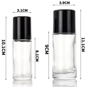 3ml 5ml 10ml 30ml 50ml Cylindrical Roller Ball Essential Oil Bottle with Packaging Custom Crystal Stickers Print LOGO