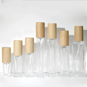 3ml 5ml 8ml 10ml 15ml 20ml 30ml Premium Wooden Lid Luxury Travel Glass Perfume Bottle with Fine Mist Atomizer