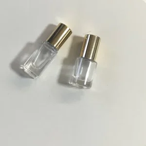 3ml 5ml Clear Cylindrical or Retrangle Roller on Glass Bottle with Shiny Gold Caps
