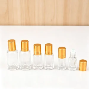 3ml 6ml 12ml Clear Frost Thick Glass Essential Oil Roll on Bottle Refillable Stock Perfume Fragrance Roller Bottle