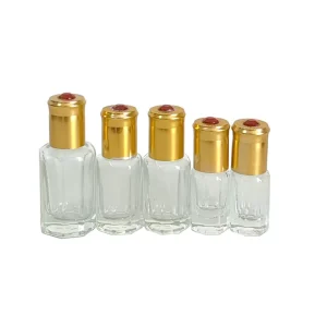 3ml 6ml 12ml Glass Roll on Bottle Perfume Roller Bottle with Golden Aluminum Cap and Glass Ball