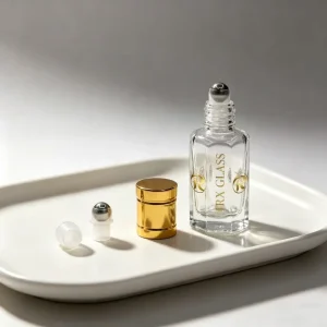 3ml 6ml 12ml Octagon Glass Attar Bottle Empty Roll on Perfume Oil Bottle for Oud Tola Essential Oil With Glass Stick
