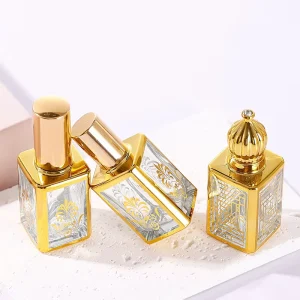 3ml 6ml 12ml Oud Attar Arabian Golden Perfume Oil Roll On Glass Bottles Screen Printed Skin Care Serum