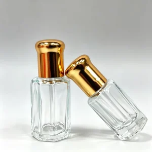 3ml 6ml 12ml Perfume Attar Oil Bottle Empty Luxury Clear Dubai Arabic Glass Roller Bottle