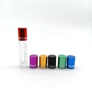 3ml square Shape Roll on Glass Perfume Bottle with Glass Roller Aluminium Cap