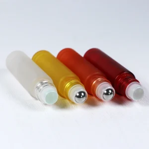 4ml 5ml 10ml 15ml Steel Roller Ball Perfume Essential Oil Frosted Matte Black Glass Roll on Bottle With Aluminum Lid