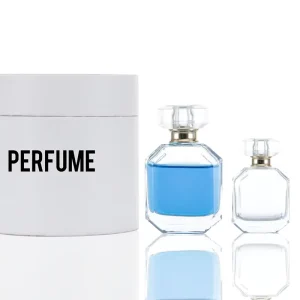 Women’s Clear Glass Perfume Bottle, 50 ml, Screen-Printed Body Spray Container