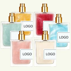Women’s 50ml Perfume, Glitter Glass Bottle, Men’s Sparkling Love Perfume, Micro-Glitter Spray Body Spray Perfume