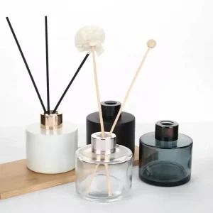 50ml 100ml 150ml 200ml Glass Round Square Flameless Dried Flower Aromatherapy Reed Diffuser Glass Bottles with Stick