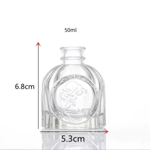 50ml 100ml Clear Cylinder Glass Scent Diffuser Bottle with Cork and Fiber Reeds Screen Printing Carton