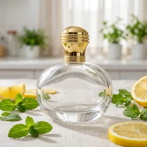 50ml 100ml Customized Glass Perfume Bottles with Pump Spray Seal and New Design Luxury Perfume Box and Golden Lid