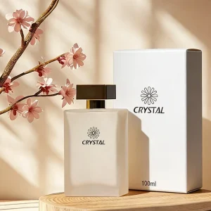 50ml 100ml Empty Luxury Internal Spray Frosted White Square Perfume Bottle with Box