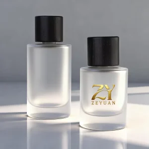 50ml 100ml Frosted Glass Perfume Bottle with Wooden Cap Fine Mist Spray Bottle for Fragrance