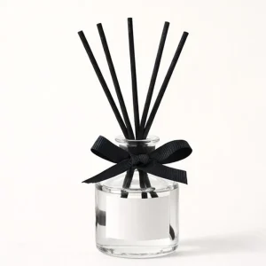 50ml Bow Glass Reed Diffuser Set With Black Reeds Long Lasting Fresh Fragrance Alcohol Free & Lead Free