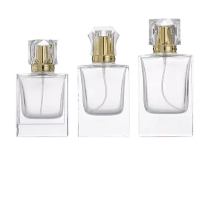 50ml Clear Square Glass Perfume Bottle Pump Sprayer Luxury Personalized Women’s & Men’s Spray