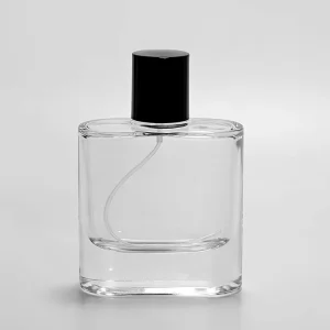 50ml Clear Square Glass Perfume Bottle with Spray Pump Custom Logo Surface Treatment Available for Luxury Fragrance Packaging
