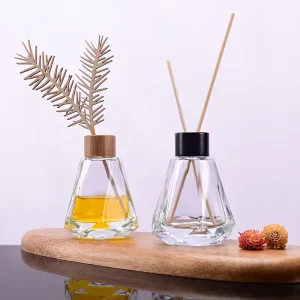 50ml Empty Home Fragrance Spray and Diffuser Glass Bottle Natural Real Bamboo Lid Fragrance Bottle
