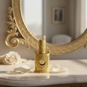 50ml Luxury Cylinder Empty Perfume Bottle Gold Glass Spray Bottle Arab Style Screw Neck Perfume Bottle