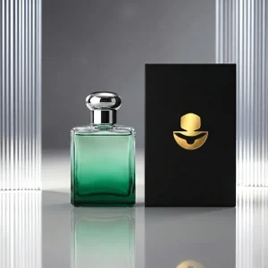 50ml Men’s Perfume Spray Glass Bottles Empty Perfume Bottle with Packaging Box Gradient Green Perfume Bottle with Hot Stamp LOGO