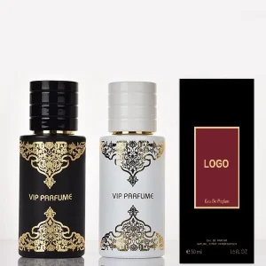 50ml White Glass Perfume Spray Bottle Black Men’s Perfume Bottle with Box