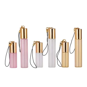 5ML 10ML Gold Roller Bottles Thick Wall Pearl Shiny Glass Roll on with Roller Ball Gold Cap for Perfume