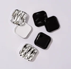 5g Eco Friendly Solid Perfume and Lipstick Box Wave Pattern Lid Rotating Push Pull Design Water Ripple Portable Sample Container