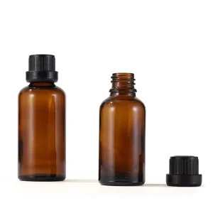 5ml 10ml 15ml 20ml 30ml 50ml 100ml Amber Glass Essential Oil Bottle with Euro Dropper Tamper Proof Cap