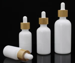 5ml 10ml 15ml 20ml 30ml 50ml 100ml Opal Glass Bottle Essential Oil Glass Bottle With Bamboo Wood Dropper