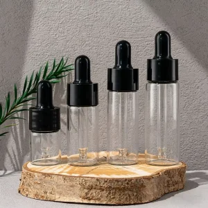 5ml 10ml 15ml 20ml Sample Package for Cosmetics Essential Oil Essence Serum Mini Vial Small Glass Dropper Bottle