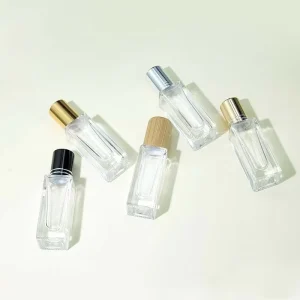 5ml 10ml 15ml Glass Roll on Bottles Square Round Transparent Essential Oil Perfume Bottle with Stainless Steel Roller