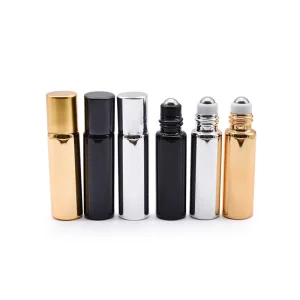 5ml 10ml 15ml Perfume Roll on Bottle Frosted Matte Black Essential Oil Roller Ball Roll on Glass Bottle