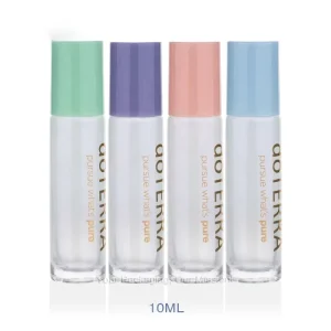 5ml 10ml 15ml Round Pearl White Glass Gemstone Roller Bottle with Pink Cap
