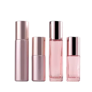 5ml 10ml Flat Rose Gold Glass Bottle Empty Essential Oil Perfume Roll on Bottle