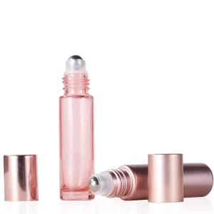 5ml 10ml Rose Gold Roll on Bottle Thick Glass Empty Perfume Essential Oil Bottles With Stainless Steel Roller Ball