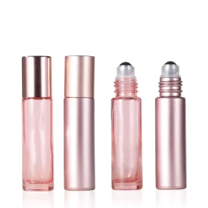5ml 10ml Rose Gold Roll on Bottle Thick Glass Empty Perfume Essential Oil Bottles with Stainless Steel Roller Ball