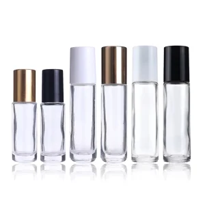5ml 8ml 10ml 15ml Custom Empty Round Roller Ball Mini Clear Small Perfume Essential Oil Glass Roll on Bottle
