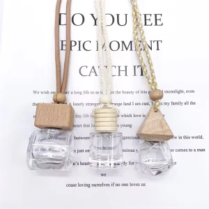 5ml 8ml 10ml Transparent Cylindrical Hanging Air Freshener Bottle Empty Essential Oil Aromatherapy Diffuser with Screw Cap