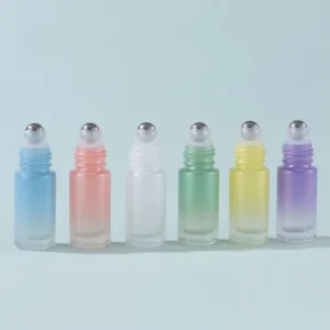 5ml Gradient Pink Purple Glass Roll on Bottle with Stainless Steel Roller Ball Perfume Roller Bottles