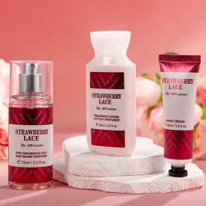 Women’s Perfume Gift Set, 75 mL Body Spray, 88 mL Moisturizing Body Lotion, 30 mL Hand Cream, Travel Size