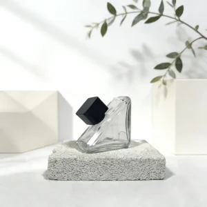 80ml in Stock High-end Irregular Triangle Glass Perfume Bottle Large Capacity Refillable Empty Bottle