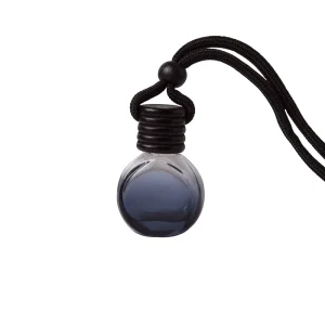8ML 10ML Black Square Glass Bottle for Perfume Aromatherapy Wooden Five Line Cap Empty Car Pendant for Essential Screen Printing