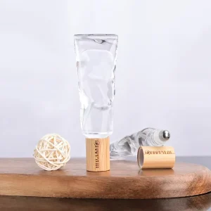 8ML Natural Irregular Shape Steel Roll on Ball Glass Bottle Bamboo Cap Essential Oils Bamboo Glass Bottle