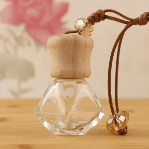 8ml Clear Empty Perfume Rhombus Hanging Car Bottle Scent Wood Auto Parfum Air Freshener Glass Bottles