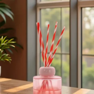 8ml Customized Flat Glass Car Pendant Perfume Diffusion Bottle Hanging Diffuser Empty Colorful Scent Bottle with Reed Diffuser