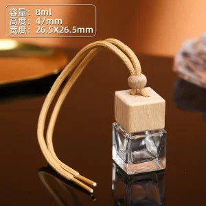 8ml Free Sample Stock Aromatic Glass Bottle Custom Aromatherapy Reed Diffuser Wooden Cap Bottle Perfume Car Fragrance Bottle
